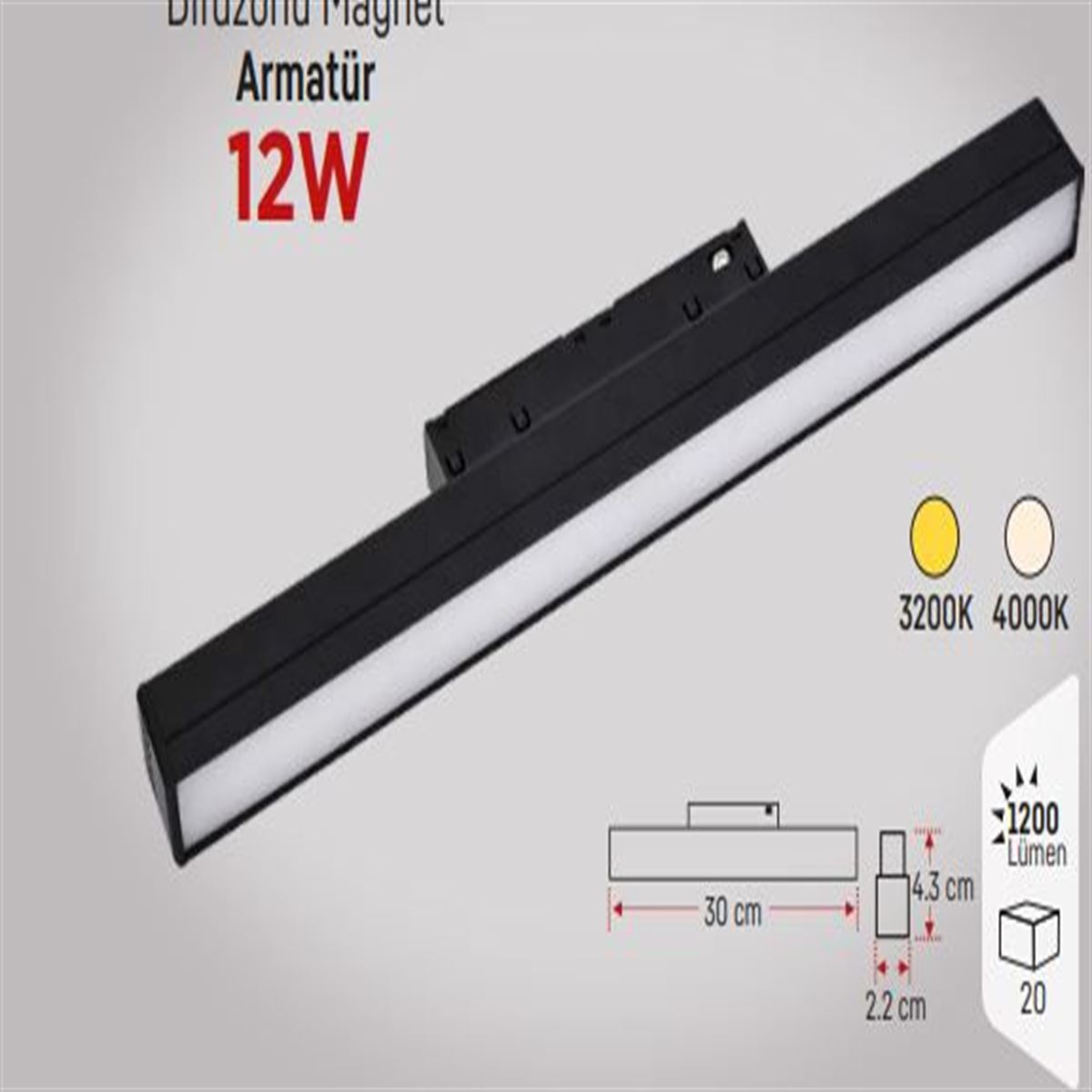 KOMPAKT ARMATÜR 30CM 12W 4000K 1